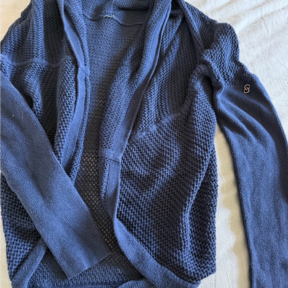 Navy Blue Crochet Cardigan